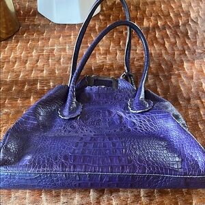 Furla Purple Croc-Embossed Shoulder Bag